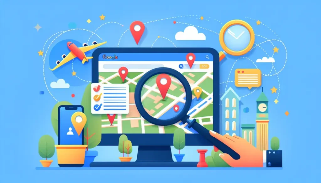 Imagem de uma pessoa usando um smartphone com mapa, representando a busca por empresas locais.