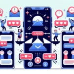 Imagem de notificação push em um celular, simbolizando comunicação eficaz com clientes