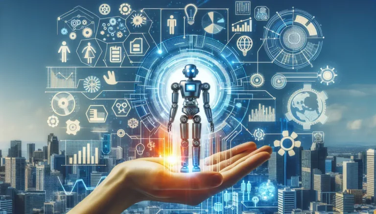 Imagem de automação robótica de processos com o título RPA: Revolucione a Otimização Operacional com Automação