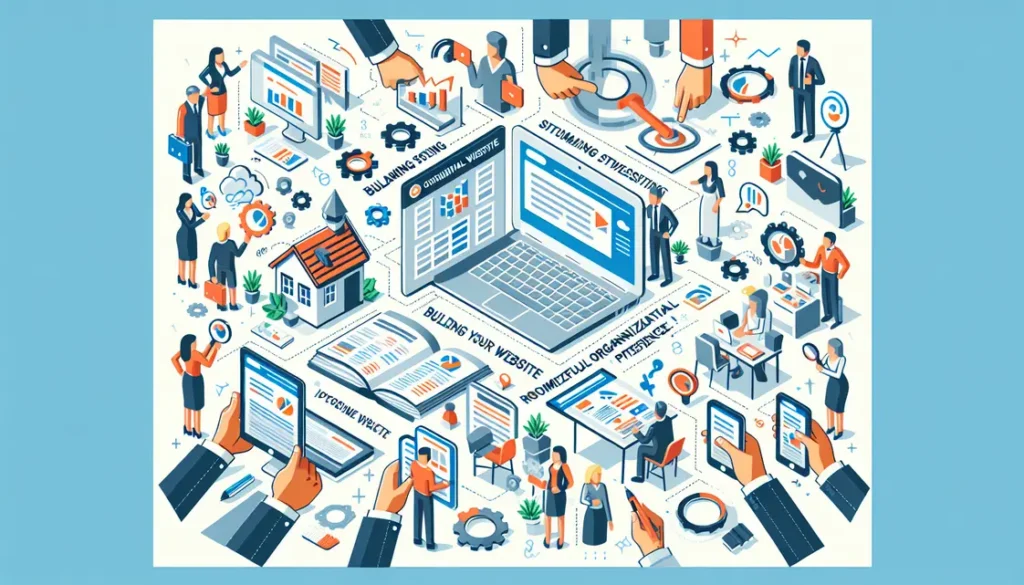 Pessoa construindo um site em um computador